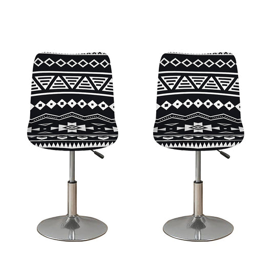 Black And White Aztec Pattern Print Bar Stool Covers