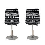 Black And White Aztec Pattern Print Bar Stool Covers