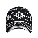 Black And White Aztec Pattern Print Baseball Cap