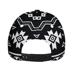 Black And White Aztec Pattern Print Baseball Cap