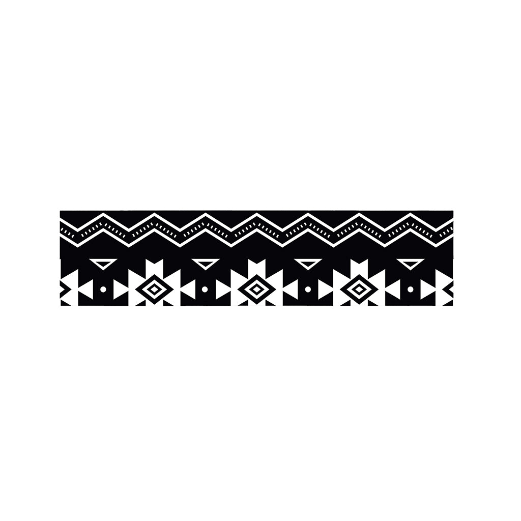 Black And White Aztec Pattern Print Bed Runner