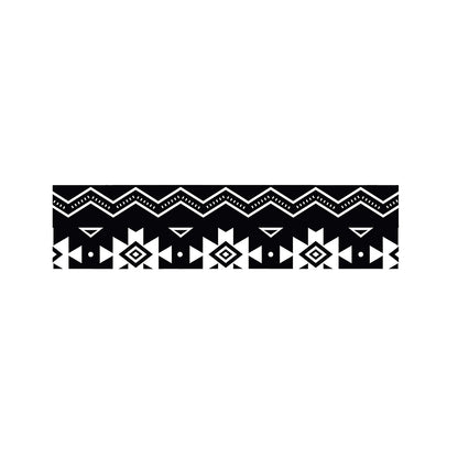 Black And White Aztec Pattern Print Bed Runner