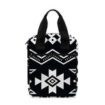 Black And White Aztec Pattern Print Bible Tote Bag