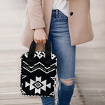 Black And White Aztec Pattern Print Bible Tote Bag