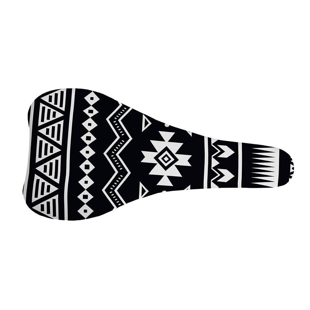 Black And White Aztec Pattern Print Bicycle Seat Cover