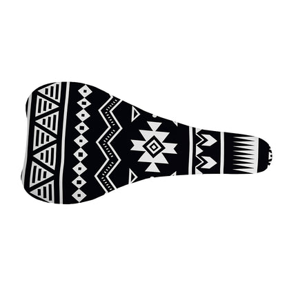 Black And White Aztec Pattern Print Bicycle Seat Cover