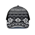 Black And White Aztec Pattern Print Black Mesh Trucker Hat