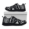 Black And White Aztec Pattern Print Black Running Shoes