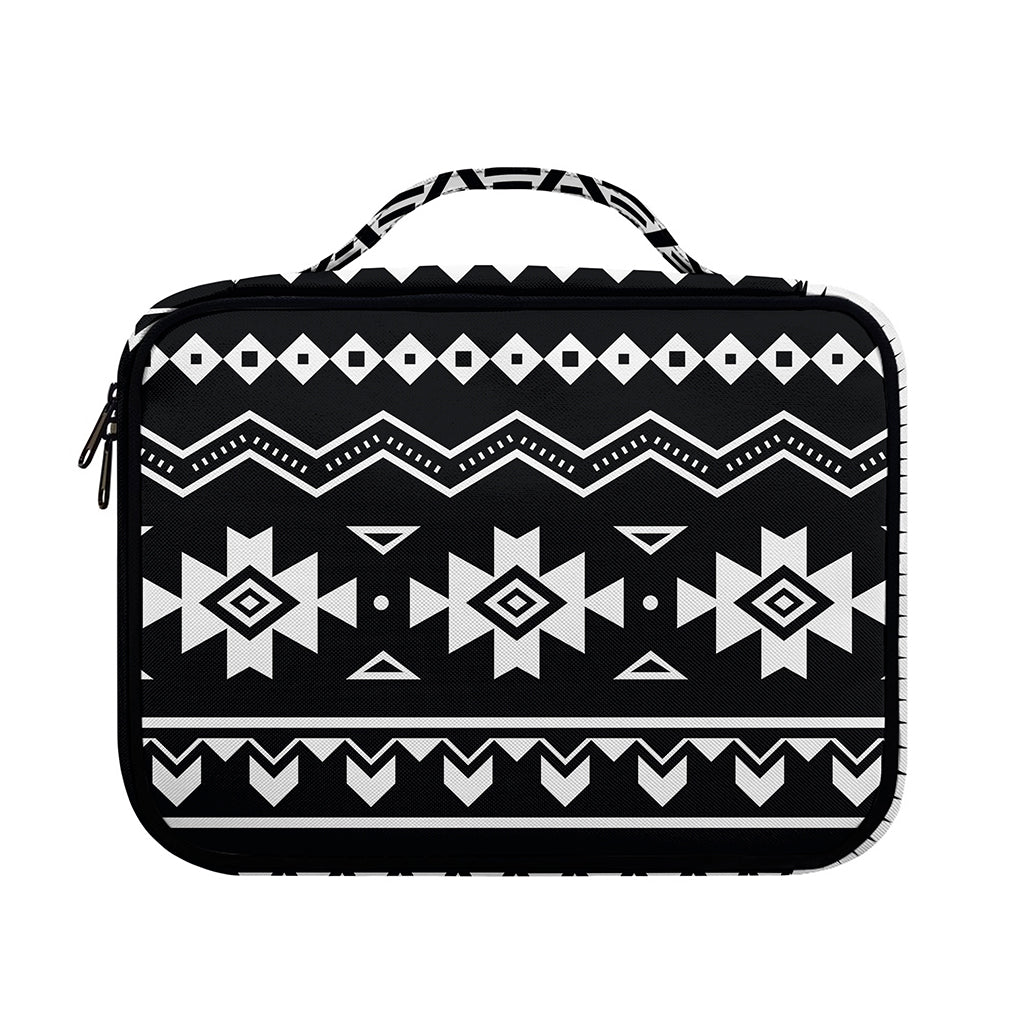 Black And White Aztec Pattern Print Briefcase Bible Bag
