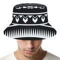 Black And White Aztec Pattern Print Bucket Hat