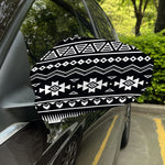 Black And White Aztec Pattern Print Car Side Mirror Covers