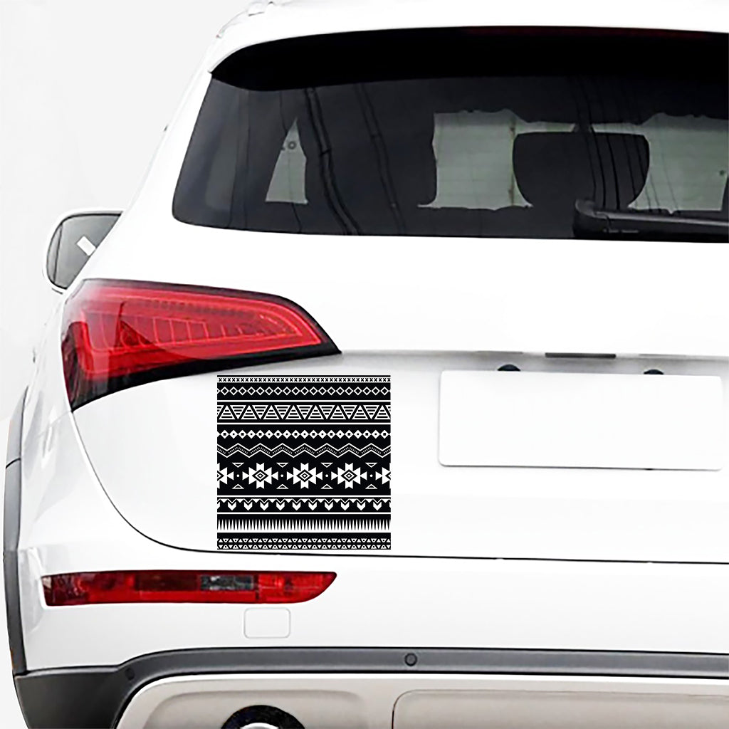 Black And White Aztec Pattern Print Car Sticker