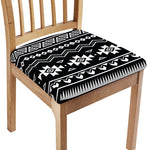 Black And White Aztec Pattern Print Chair Cushion Cover