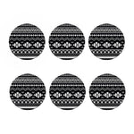 Black And White Aztec Pattern Print Coaster Set