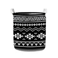 Black And White Aztec Pattern Print Collapsible Laundry Basket