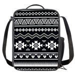 Black And White Aztec Pattern Print Crossbody Lunch Bag
