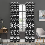 Black And White Aztec Pattern Print Curtain