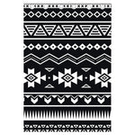 Black And White Aztec Pattern Print Curtain