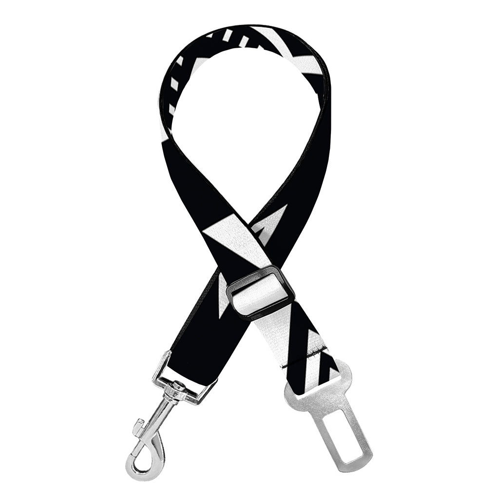 Black And White Aztec Pattern Print Dog Seat Belt
