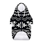 Black And White Aztec Pattern Print Dog Zip Up Hoodie