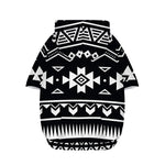 Black And White Aztec Pattern Print Dog Zip Up Hoodie
