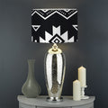 Black And White Aztec Pattern Print Drum Lamp Shade
