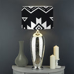 Black And White Aztec Pattern Print Drum Lamp Shade
