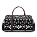 Black And White Aztec Pattern Print Duffel Bag