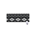 Black And White Aztec Pattern Print Extended Mouse Pad