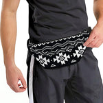 Black And White Aztec Pattern Print Fanny Pack