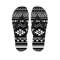 Black And White Aztec Pattern Print Flip Flops
