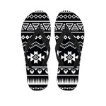 Black And White Aztec Pattern Print Flip Flops