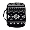 Black And White Aztec Pattern Print Front Pocket Bible Bag