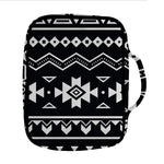 Black And White Aztec Pattern Print Front Pocket Bible Bag