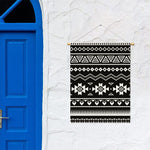 Black And White Aztec Pattern Print Garden Flag