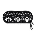 Black And White Aztec Pattern Print Glasses Case