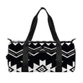 Black And White Aztec Pattern Print Gym Bag