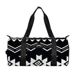 Black And White Aztec Pattern Print Gym Bag