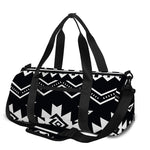 Black And White Aztec Pattern Print Gym Bag