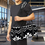 Black And White Aztec Pattern Print Gym Bag