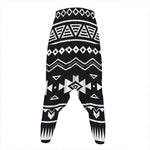 Black And White Aztec Pattern Print Hammer Pants