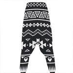 Black And White Aztec Pattern Print Hammer Pants
