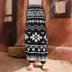 Black And White Aztec Pattern Print Harem Pants