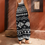 Black And White Aztec Pattern Print Harem Pants