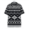 Black And White Aztec Pattern Print Hawaiian Shirt