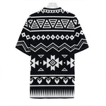 Black And White Aztec Pattern Print Hawaiian Shirt