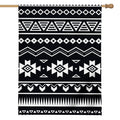 Black And White Aztec Pattern Print House Flag