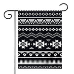 Black And White Aztec Pattern Print House Flag