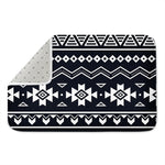 Black And White Aztec Pattern Print Indoor Door Mat