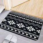 Black And White Aztec Pattern Print Indoor Door Mat